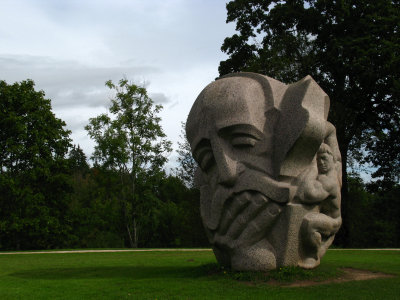 Sculpture of an old man's face