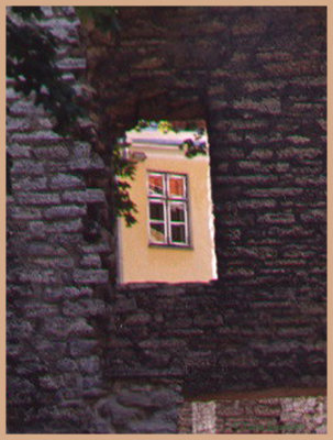 Window through stone opening