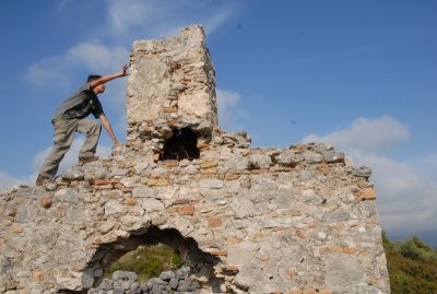 there are still some chimney walls standing in the area