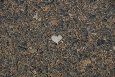 a heart embroidered on the stone