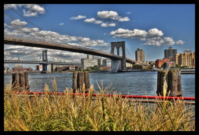 Brooklyn Bridge and Manhattan Bridge in background