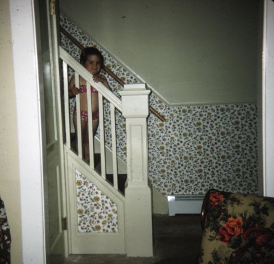 Em on the stairs