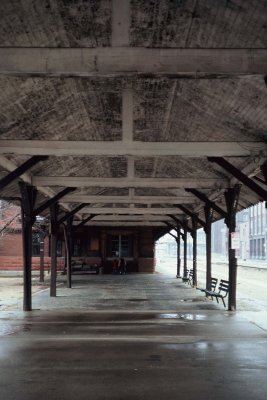 Downtown train station, Peoria, 1979