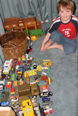 Caleb with his traffic jamb