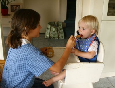 Molly feeding Charli