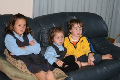 Cousins watching TV