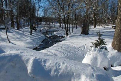 Creek and Mounds of Snow