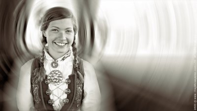 Norwegian Girl in Traditional Clothes