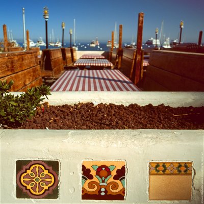 Outdoor restaurant, Avalon, St.Catalina Islland, CA, USA