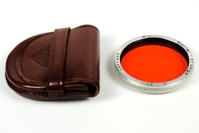 Rolleiflex R II Orange Filter and Leather Case