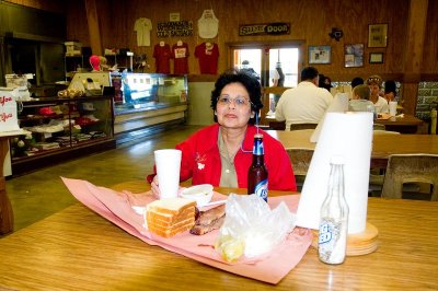 Marti with Beer BBQ and Bread then Blue Bell