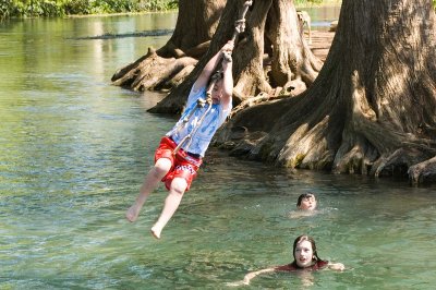 Rope swing on the san marcos river