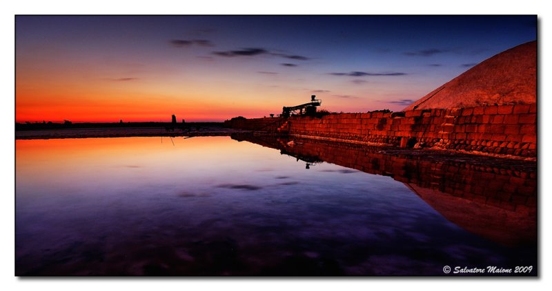 Tramonto sulle saline di Paceco