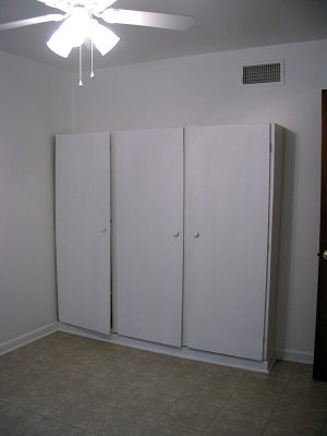 Front Bedroom with storage units