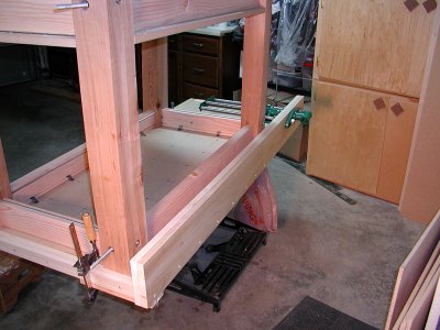 Workbench with test fit for Vise