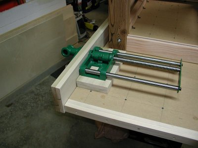 Workbench with Vise partly installed