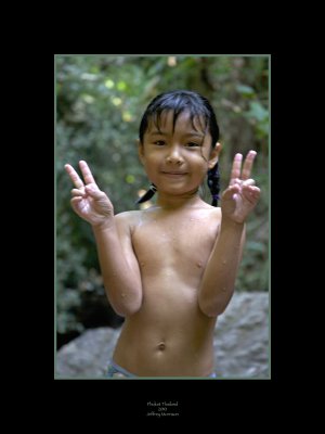 Children at Phuket Waterfall