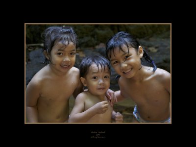 Children at Phuket Waterfall