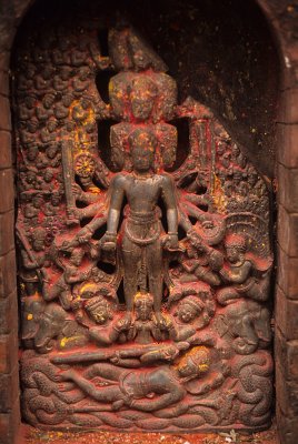 Changu Narayan, Licchavi stone carving  of Vishnu 8th century
