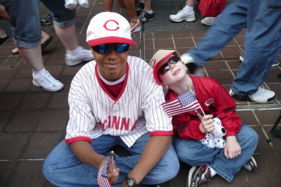Waiting for the parade to begin