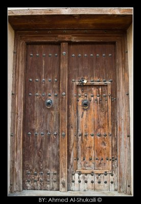 Wooden gate at Hazm Fort