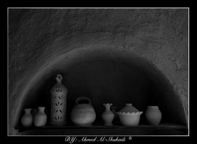 Different shapes of clay pots