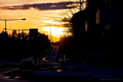 16/3 Sunset and the mainroad into town.