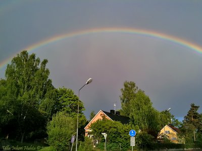 Huge, bright rainbow after a rainshower yesterday evening