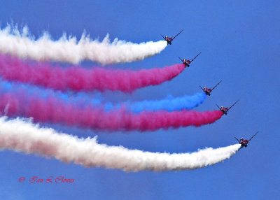 Red Arrows display over Swanage Bay July 29th 2008