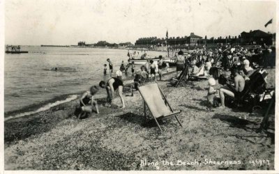 Along the beach