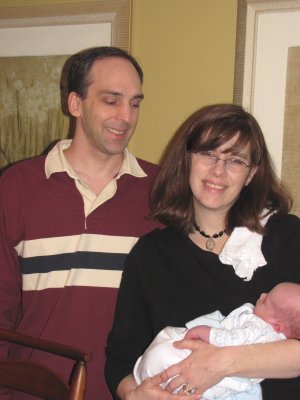 Portrait with diaper on shoulder