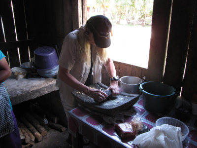 Lamanai:  making tortillas