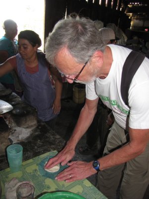 Lamanai:  preparing the tortillas