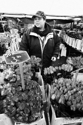 Selling flowers at the Albert Cuyp market in Amsterdam