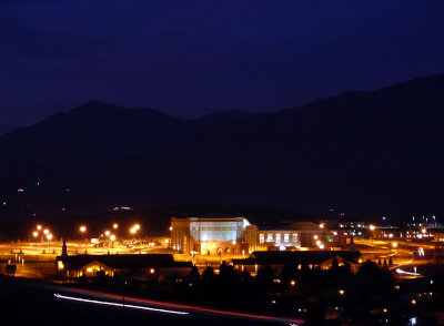 Performing Arts Center Night Scene from Hospital Way smallfile P1010849.jpg