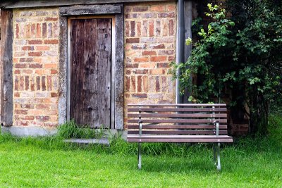 Bench and old door