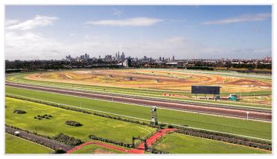 Melbourne city from Flemington race course