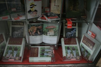bookstore window, Masarykova Street, Zagreb