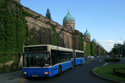buses at the Mirogoj Cemetery