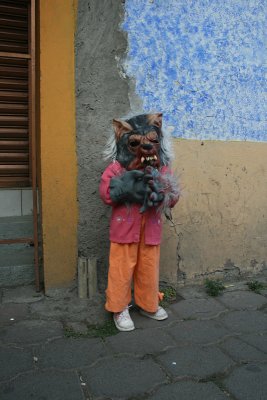 girl in wolf costume, Xochimilco