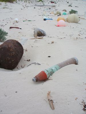 drift plastic (and is that unexploded ordnance?), Bay Cay