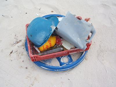collected drift plastic, Bay Cay