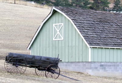 Wagon and Barn