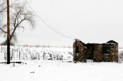 Snow covers the ashes ...