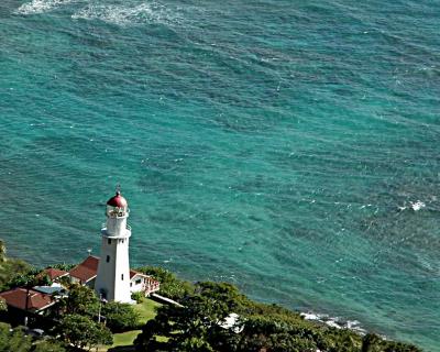 View of Historic Lighthouse from Diamond Head Summit