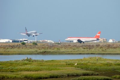 2 Aircrafts at Faro International Airport, Portugal