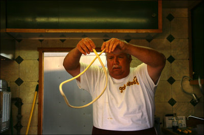 Making the Pretzels.