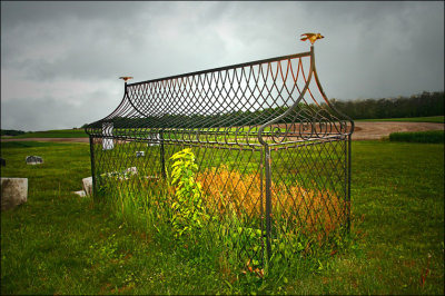 Nineteeth Century Grave with Protective Cage.