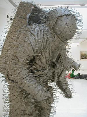 David Mach, Spaceman, coathanger sculpture
