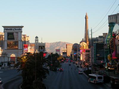 Christmas morning - view down the strip